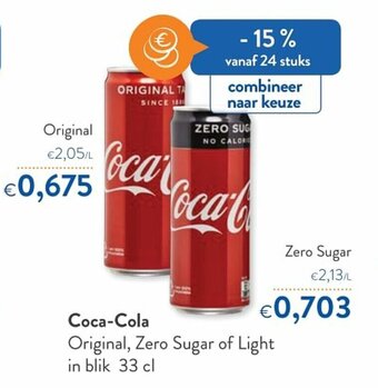 OKay Coca-Cola Original Zero Sugar of Light in blik 33 cl aanbieding