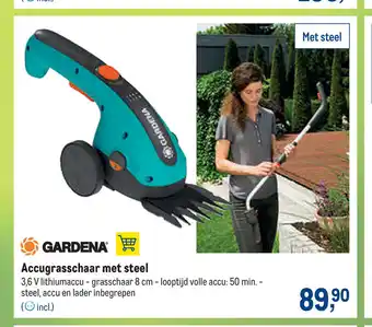 Makro Gardena Accugrasschaar met steel aanbieding