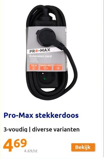 Action Pro-max stekkerdoos aanbieding