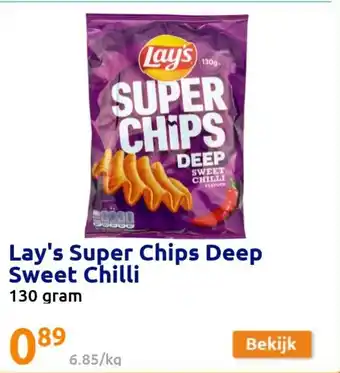 Action Lay's super chips deep sweet chilli 130g aanbieding