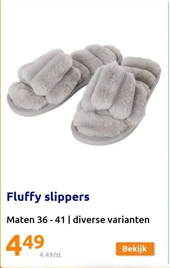 Action Fluffy slippers aanbieding