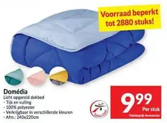 Intermarché Domédia licht opgerold dekbed aanbieding