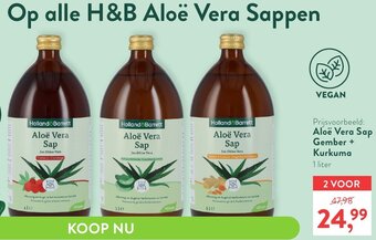 Holland & Barrett Aloe Vera Sap Gember + Kurkuma 1 liter aanbieding