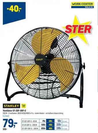 Makro Stanley Ventilator ST-20F-DDF-E aanbieding