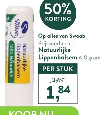 Holland & Barrett Natuurlijke Lippenbalsem 4,8 gram aanbieding