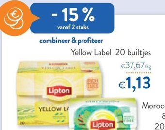OKay Lipton Yellow Label 20 builtjes aanbieding