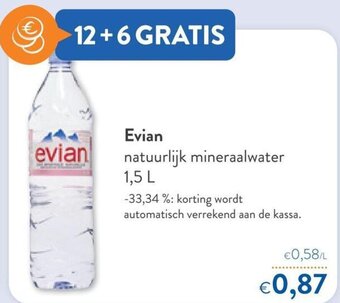OKay Evian natuurlijk mineraalwater 1,5 L aanbieding