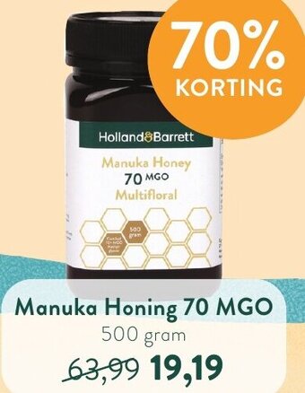 Holland & Barrett Manuka Honing 70 MGO 500 gram aanbieding
