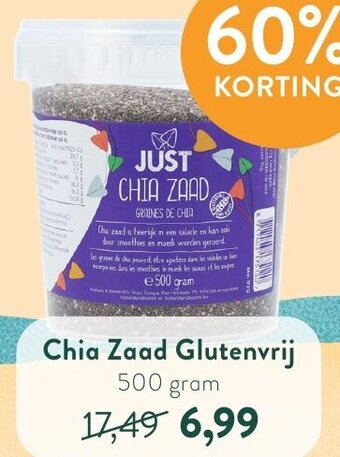 Holland & Barrett Chia Zaad Glutenvrij 500 gram aanbieding