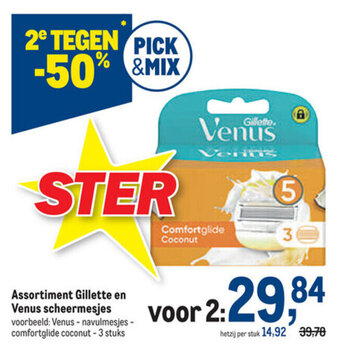 Makro Assortiment Gillette en Venus scheermesjes aanbieding