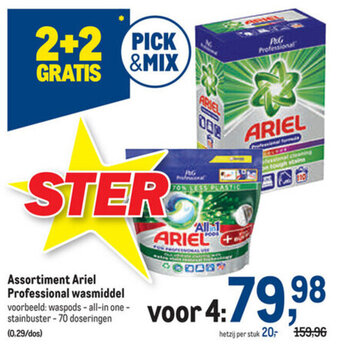 Makro Assortiment Ariel Professional wasmiddel aanbieding