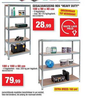 Hubo Gegalvaniseerd rek aanbieding