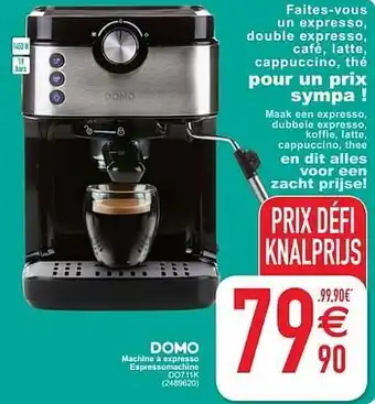 Cora Domo elektro machine à expresso espressomachine do711k aanbieding