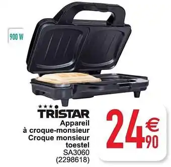 Tristar appareil à croque-monsieur croque monsieur toestel sa3060