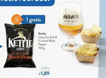 OKay Kettle chips Sea Salt & Crushed Black Pepper 150g aanbieding