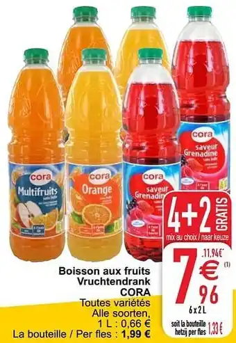 Cora Boisson aux fruits vruchtendrank cora 6x 2L aanbieding