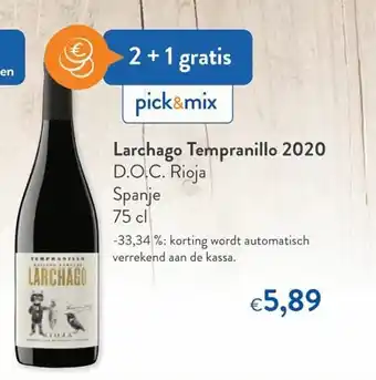 Larchago Tempranillo 2020 75 cl