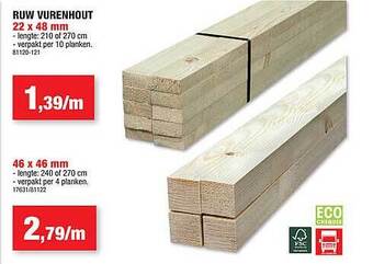 Hubo Ruw vurenhout aanbieding