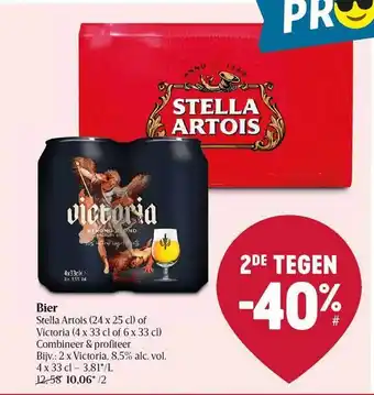 Delhaize Bier stella artois 2de tegen -40% aanbieding