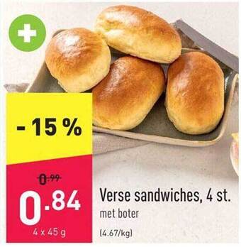 ALDI Verse sandwiches 4 st. aanbieding