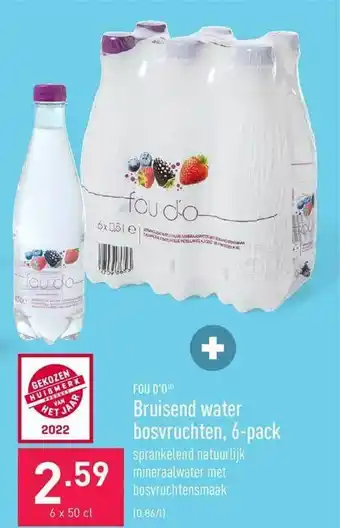 ALDI Fou d'o bruisend water bosvruchten 6-pack aanbieding