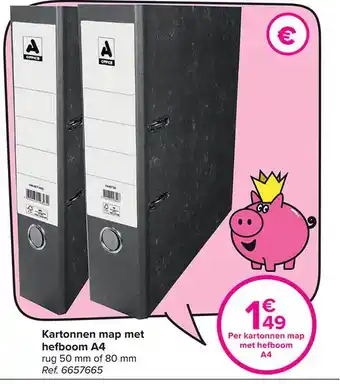 Carrefour Kartonnen map met hefboom a4 aanbieding