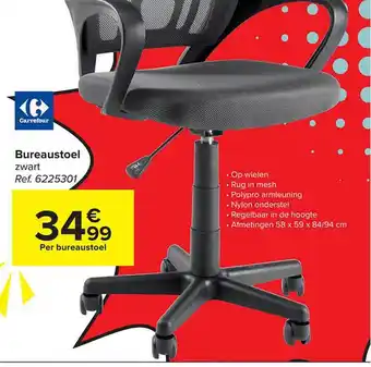 Carrefour Bureaustoel zwart aanbieding