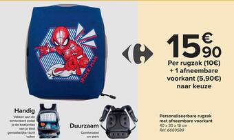 Carrefour Personaliseerbare rugzak met afneembare voorkant aanbieding