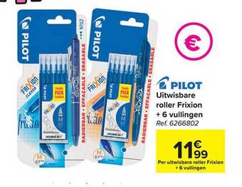 Uitwisbare roller frixion + 6 vullingen