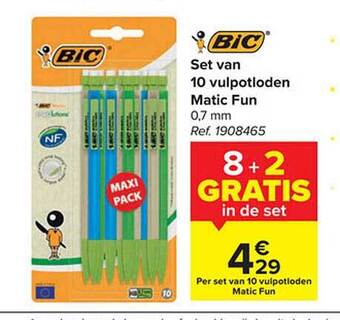Carrefour Set van 10 vulpotloden matic fun aanbieding