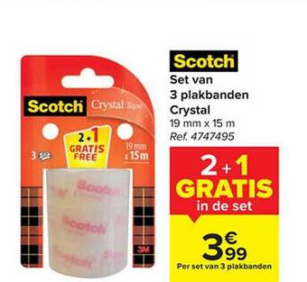Carrefour Set van 3 plakbanden crystal aanbieding