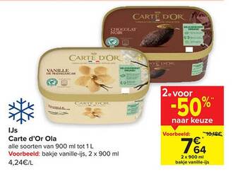 Carrefour Ijs carte d'or ola aanbieding