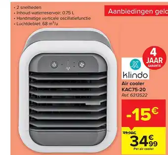 Carrefour Klindo air cooler aanbieding