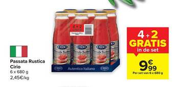 Carrefour Passata rustica cirio aanbieding