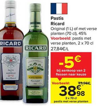 Carrefour Pastis ricard aanbieding