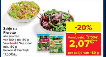 Carrefour Zakje sla florette aanbieding