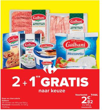 Carrefour Kaas en charcuterie galbani aanbieding