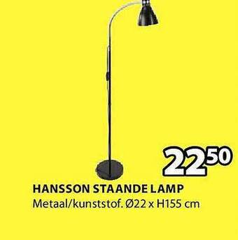 Jysk Hansson staande lamp aanbieding