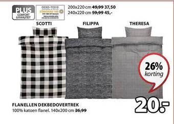 Jysk Flanellen dekbedovertrek aanbieding
