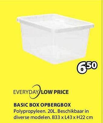 Jysk Basic box opbergbox aanbieding