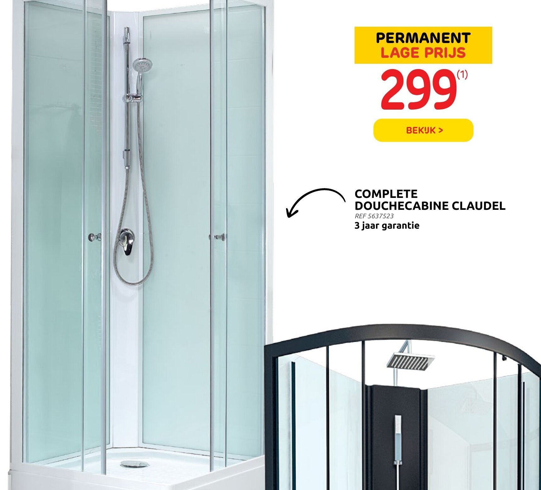 Complete douchecabine claudel REF 5637523 promotie bij Brico