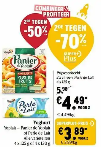 Delhaize Yoghurt yoplait citroen perle de lait aanbieding