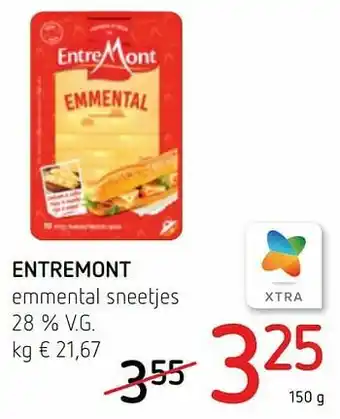 Spar Colruyt Entremont emmental sneetjes aanbieding