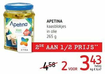 Apetina kaasblokjes in olie