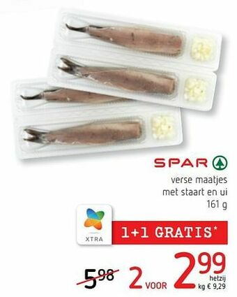 Spar Colruyt Verse maatjes met staart en ui aanbieding