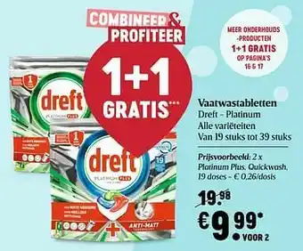 Delhaize Vaatwastabletten dreft - platinum aanbieding