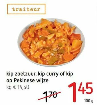 Spar Colruyt Kip zoetzuur kip curry of kip op pekinese wijze aanbieding