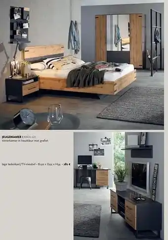 Jeugdkamer lage ladenkast-tv-meubel
