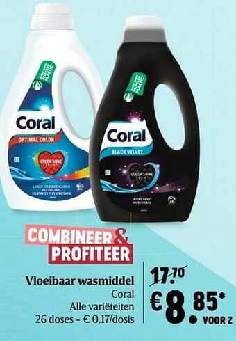 Delhaize Vloeibaar wasmiddel coral aanbieding