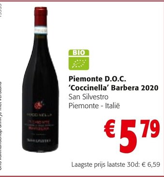 Piemonte D.O.C. 'Coccinella' Barbera 2020 San Silvestro Piemonte - Italië